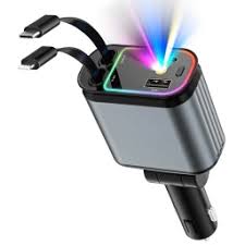 Cargador de auto 4 en 1 con luz estrella